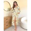 Ekouaer Womens Robe Long Knit Kimono Bathrobe Lightweight Sleepwear Soft Ladies Loungewear with Pockets, S-XXL(Zebra)
