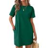 Ekouaer Nightgowns for Women Cotton Sleep Shirts Tshirt Nightshirt Casual Sleepdress Pullover Dress with Pockets S-3XL(Evergreen)