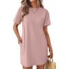 Ekouaer Nightgowns for Women Cotton Sleep Shirts Tshirt Nightshirt Casual Sleepdress Pullover Dress with Pockets S-3XL(Lotus Pink)