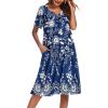 Ekouaer Women’s House Dress with Pockets(Evening Blue Vines)