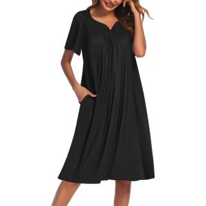Ekouaer Women’s House Dress with Pockets(Black)
