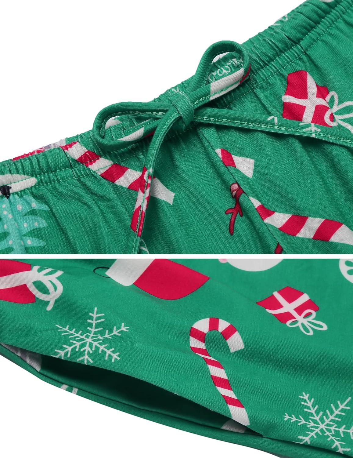 imageEkouaer Sweatsuits Womens Loungewear Set Tracksuit Long Sleeve Pajamas Set with Pockets 2 Piece Outfits Lounge SetsChristmas Green