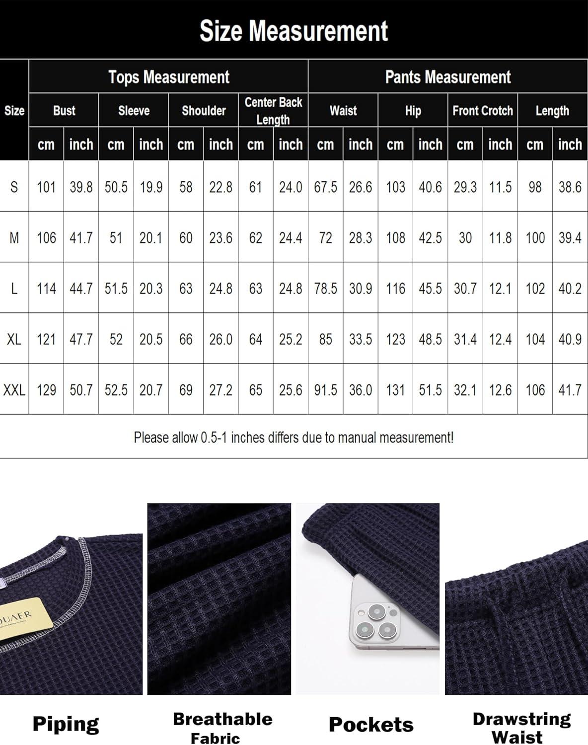 imageEkouaer Womens Pajamas Set Waffle Knit Long Sleeve Lounge Set 2 Piece Pj Loungewear Sleepwear SXXLNavy Blue
