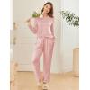Ekouaer 2 Pack Women Pajama Long Sleeve Sleepwear Soft Loungewear Pjs Sets with Pockets S-XXL(Black Point/Khaki Striped)