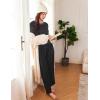 Ekouaer 2 Pack Women Pajama Long Sleeve Sleepwear Soft Loungewear Pjs Sets with Pockets S-XXL(Black Point/Khaki Striped)