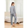 Ekouaer 2 Pack Women Pajama Long Sleeve Sleepwear Soft Loungewear Pjs Sets with Pockets S-XXL(Black/Grey Star Print)