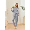 Ekouaer 2 Pack Women Pajama Long Sleeve Sleepwear Soft Loungewear Pjs Sets with Pockets S-XXL(Black/Grey Star Print)