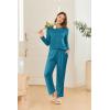 Ekouaer 2 Pack Women Pajama Long Sleeve Sleepwear Soft Loungewear Pjs Sets with Pockets S-XXL(Blue Green/Black)