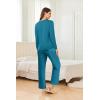 Ekouaer 2 Pack Women Pajama Long Sleeve Sleepwear Soft Loungewear Pjs Sets with Pockets S-XXL(Blue Green/Black)