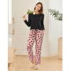 Ekouaer 2 Pack Women Pajama Long Sleeve Sleepwear Soft Loungewear Pjs Sets with Pockets S-XXL(Blue Green/Pink Heart)