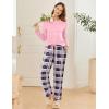 Ekouaer 2 Pack Women Pajama Long Sleeve Sleepwear Soft Loungewear Pjs Sets with Pockets S-XXL(Light Pink Plaid/Grey Plaid)
