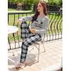 Ekouaer 2 Pack Women Pajama Long Sleeve Sleepwear Soft Loungewear Pjs Sets with Pockets S-XXL(Light Pink Plaid/Grey Plaid)