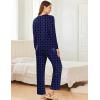 Ekouaer 2 Pack Women Pajama Long Sleeve Sleepwear Soft Loungewear Pjs Sets with Pockets S-XXL(Navy Blue Dots/Leopard Print)