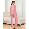 Ekouaer 2 Pack Women Pajama Long Sleeve Sleepwear Soft Loungewear Pjs Sets with Pockets S-XXL(Pink Striped/Cat)