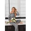 Ekouaer 2 Pack Women Pajama Long Sleeve Sleepwear Soft Loungewear Pjs Sets with Pockets S-XXL(Pink/Grey)