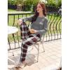 Ekouaer 2 Pack Women Pajama Long Sleeve Sleepwear Soft Loungewear Pjs Sets with Pockets S-XXL(Red Plaid/Grey Plaid)