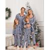 Ekouaer Christmas Pajamas for Family Matching Pj Sets Womens Mens Kids Pjs Long Sleeve Sleepwear Lounge Sets Outfits(Black White-buffalo Plaid)