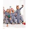 Ekouaer Christmas Pajamas for Family Matching Pj Sets Womens Mens Kids Pjs Long Sleeve Sleepwear Lounge Sets Outfits(Black White-buffalo Plaid)