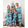 Ekouaer Christmas Pajamas for Family Matching Pj Sets Womens Mens Kids Pjs Long Sleeve Sleepwear Lounge Sets Outfits(Blue-christmas Elk)