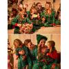 Ekouaer Christmas Pajamas for Family Matching Pj Sets Womens Mens Kids Pjs Long Sleeve Sleepwear Lounge Sets Outfits(Green-christmas Hat)