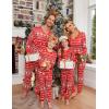 Ekouaer Christmas Pajamas for Family Matching Pj Sets Womens Mens Kids Pjs Long Sleeve Sleepwear Lounge Sets Outfits(Red-snowflake)