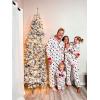 Ekouaer Christmas Pajamas for Family Matching Pj Sets Womens Mens Kids Pjs Long Sleeve Sleepwear Lounge Sets Outfits(White-christmas Deer)