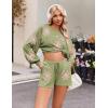Ekouaer Knit Pajamas Set for Women Lounge Wear Sets Long Sleeve Sweatsuit Matching 2 Piece Outfits Casual Sweater Sets S-XXL(A-green Flower)