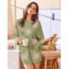 Ekouaer Knit Pajamas Set for Women Lounge Wear Sets Long Sleeve Sweatsuit Matching 2 Piece Outfits Casual Sweater Sets S-XXL(A-green Flower)