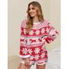 Ekouaer Knit Pajamas Set for Women Lounge Wear Sets Long Sleeve Sweatsuit Matching 2 Piece Outfits Casual Sweater Sets S-XXL(Christmas White)