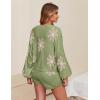 Ekouaer Knit Pajamas Set for Women Lounge Wear Sets Long Sleeve Sweatsuit Matching 2 Piece Outfits Casual Sweater Sets S-XXL(Floral Green)