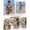 Ekouaer Knit Pajamas Set for Women Lounge Wear Sets Long Sleeve Sweatsuit Matching 2 Piece Outfits Casual Sweater Sets S-XXL(Floral Grey)