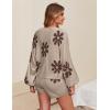 Ekouaer Knit Pajamas Set for Women Lounge Wear Sets Long Sleeve Sweatsuit Matching 2 Piece Outfits Casual Sweater Sets S-XXL(Floral Khaki)