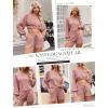 Ekouaer Knit Pajamas Set for Women Lounge Wear Sets Long Sleeve Sweatsuit Matching 2 Piece Outfits Casual Sweater Sets S-XXL(Pink)