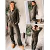Ekouaer Lounge Sets for Women 2 Piece Outfits 2024 Long Sleeve Top with Pants Sweatsuit Tracksuit S-XXL(Army Green)