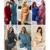 Ekouaer Lounge Sets for Women 2 Piece Outfits 2024 Long Sleeve Top with Pants Sweatsuit Tracksuit S-XXL(Dark Grey)