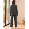 Ekouaer Lounge Sets for Women 2 Piece Outfits 2024 Long Sleeve Top with Pants Sweatsuit Tracksuit S-XXL(Dark Grey)