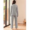 Ekouaer Lounge Sets for Women 2 Piece Outfits 2024 Long Sleeve Top with Pants Sweatsuit Tracksuit S-XXL(Light Grey)