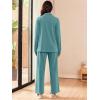 Ekouaer Lounge Sets for Women 2 Piece Outfits 2024 Long Sleeve Top with Pants Sweatsuit Tracksuit S-XXL(Peacock Blue)