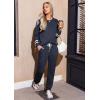 Ekouaer Lounge Sets for Women Ribbed Knit Outfits Pajamas Sets 2 Piece Long Sleeve Sweatsuits with Pockets(Blue)