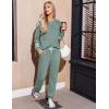 Ekouaer Lounge Sets for Women Ribbed Knit Outfits Pajamas Sets 2 Piece Long Sleeve Sweatsuits with Pockets(Green)