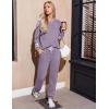 Ekouaer Lounge Sets for Women Ribbed Knit Outfits Pajamas Sets 2 Piece Long Sleeve Sweatsuits with Pockets(Purple)