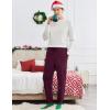 Ekouaer Men’s Pajama Pants, Lightweight Loungewear, Comfy Jogger Sleep Pant Long Pj Bottoms with Drawstring & Pockets(2 Pack-black+red)
