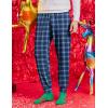 Ekouaer Men’s Pajama Pants, Lightweight Loungewear, Comfy Jogger Sleep Pant Long Pj Bottoms with Drawstring & Pockets(2 Pack-green+blue Plaid)