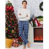 Ekouaer Men’s Pajama Pants, Lightweight Loungewear, Comfy Jogger Sleep Pant Long Pj Bottoms with Drawstring & Pockets(2 Pack-navy+red Plaid)