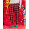 Ekouaer Men’s Pajama Pants, Lightweight Loungewear, Comfy Jogger Sleep Pant Long Pj Bottoms with Drawstring & Pockets(2 Pack-navy+red Plaid)