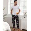 Ekouaer Men’s Pajama Pants, Lightweight Loungewear, Comfy Jogger Sleep Pant Long Pj Bottoms with Drawstring & Pockets(Black Christmas)