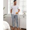 Ekouaer Men’s Pajama Pants, Lightweight Loungewear, Comfy Jogger Sleep Pant Long Pj Bottoms with Drawstring & Pockets(Black Plaid)