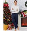 Ekouaer Men’s Pajama Pants, Lightweight Loungewear, Comfy Jogger Sleep Pant Long Pj Bottoms with Drawstring & Pockets(Black+navy)