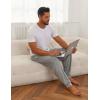 Ekouaer Men’s Pajama Pants, Lightweight Loungewear, Comfy Jogger Sleep Pant Long Pj Bottoms with Drawstring & Pockets(Grey)