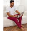 Ekouaer Men’s Pajama Pants, Lightweight Loungewear, Comfy Jogger Sleep Pant Long Pj Bottoms with Drawstring & Pockets(Red)